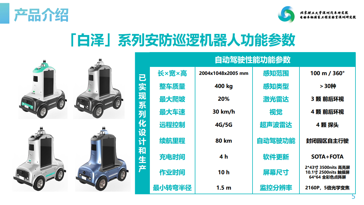 安防巡逻机器人（L4级自动驾驶无人车）图片