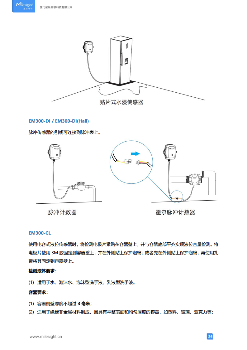 LoRaWAN贴片式水浸传感器 LoRa水浸传感器图片