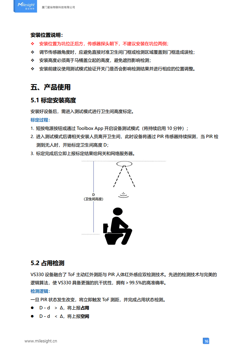 VS330 卫生间占用传感器  LoRaWAN®通信图片