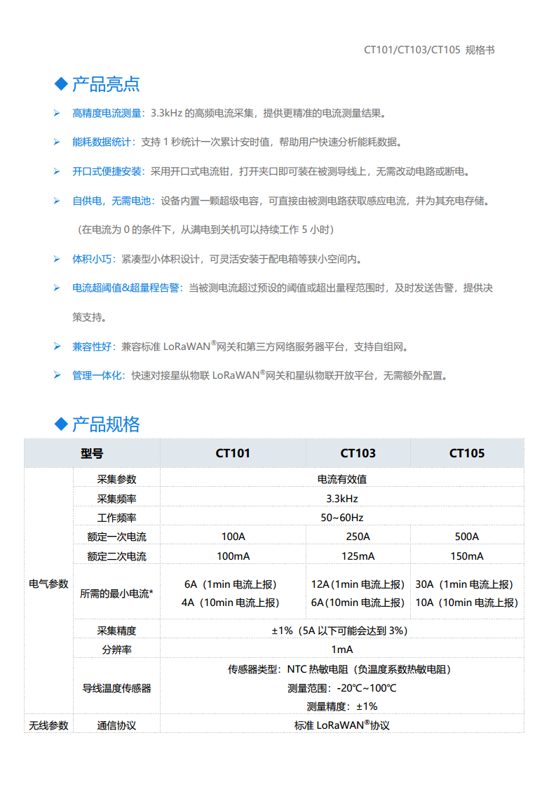 LoRaWAN®通信 CT101/CT103/CT105 智能电流互感器图片