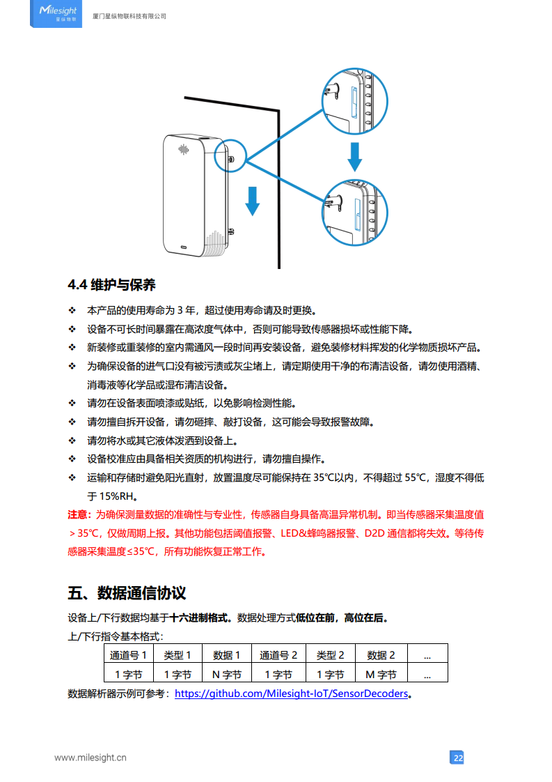 LoRaWAN®通信 GS301 卫生间异味传感器图片