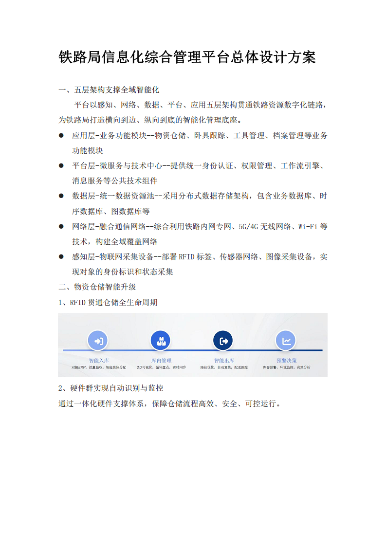 铁路局信息化综合管理平台总体设计方案图片