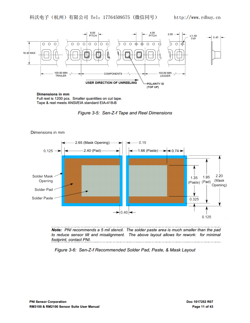 RM3100高精度三轴地磁传感器套件用于磁场测量、导航和姿态控制图片