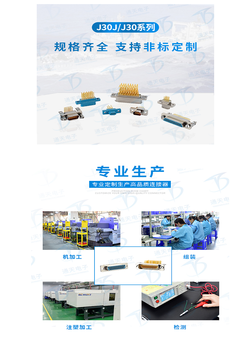 J30J微矩形连接器9芯J30J-15TJL 25ZKN 31ZKW 37TJS 图片